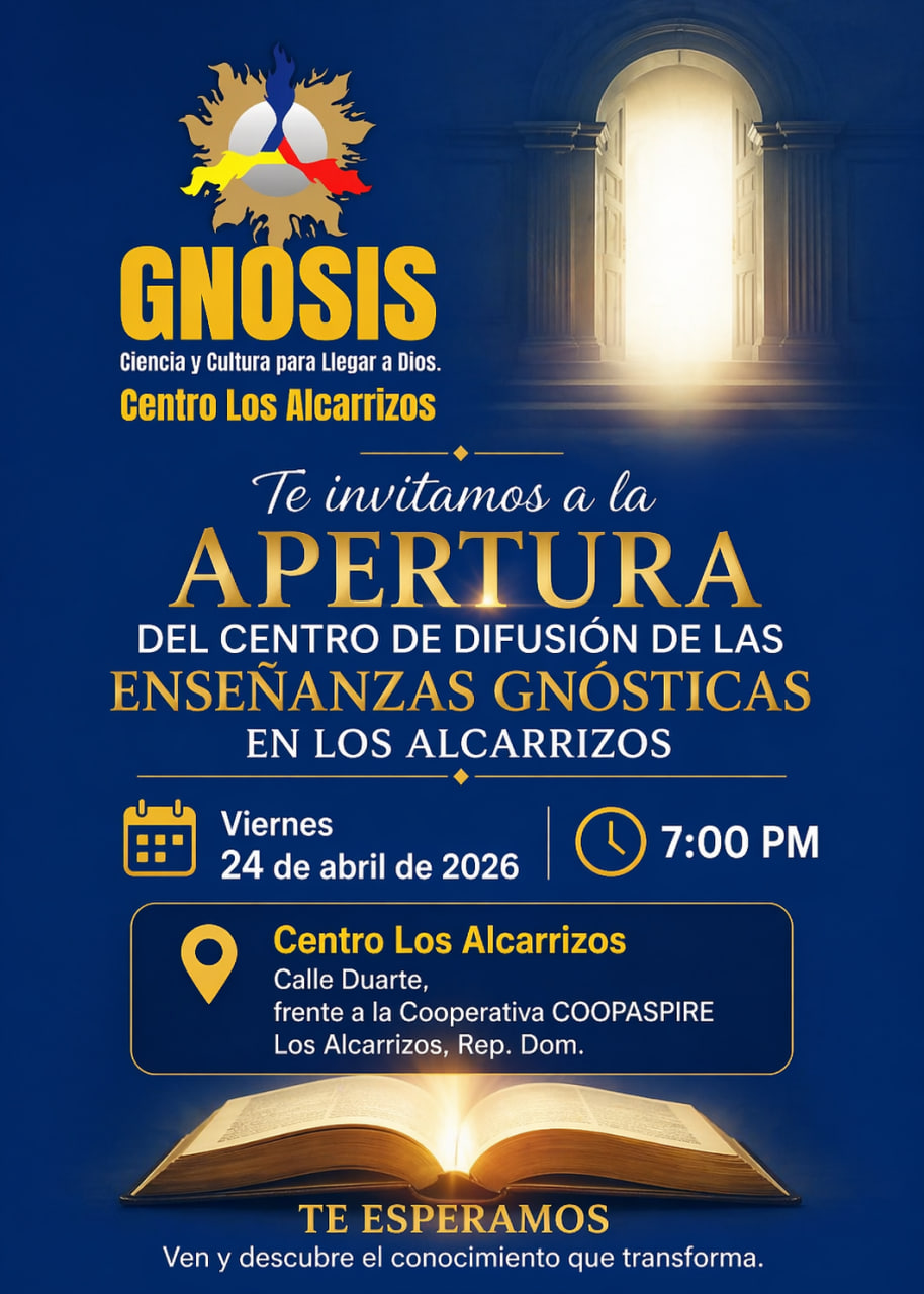Invitación oficial apertura Centro Gnosis Los Alcarrizos